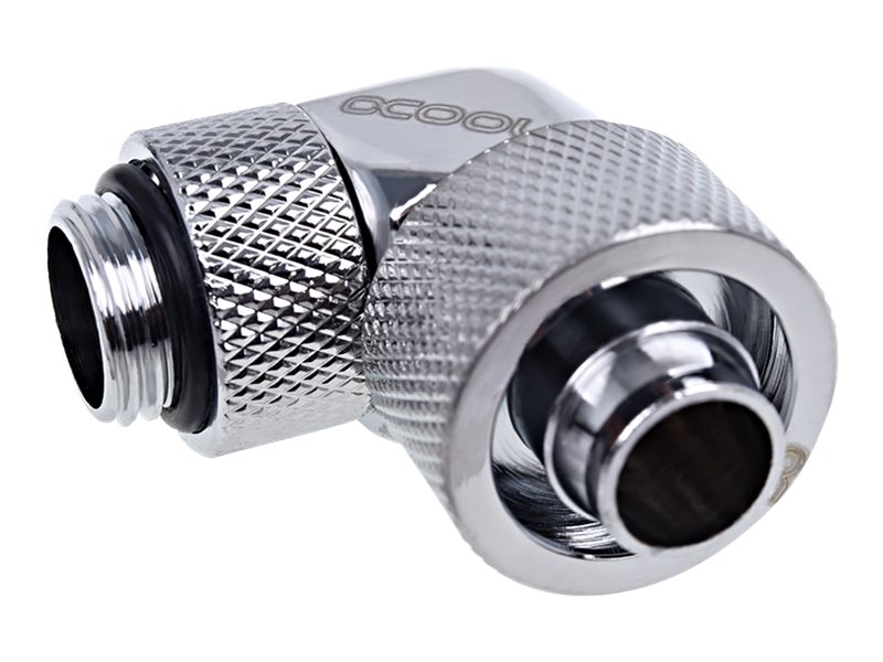 Alphacool Eiszapfen 16/10mm compression fitting 90° rotatable G1/4 - Kølevæske system tilpasning - krom, sølvnikkel