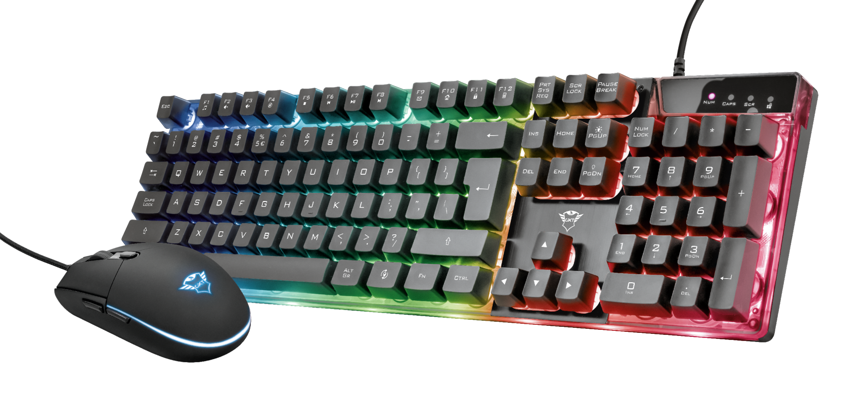 Trust GXT 838 Azor Tastatur RGB Kablet Tjekkisk, Slovakisk