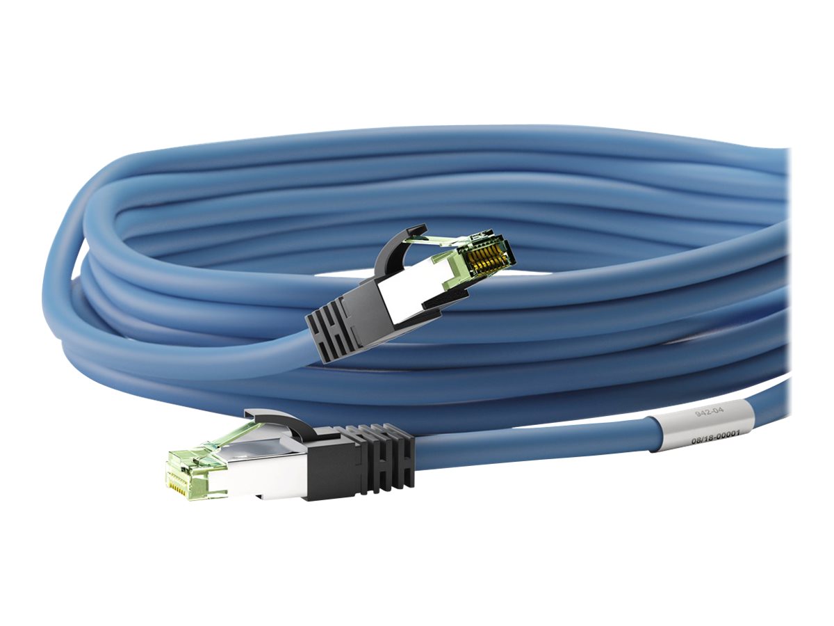 Goobay CAT 8.1 Patchkabel, S/FTP (PiMF), blå 99,9 % iltfri kobberleder (OFC), AWG 24, halogenfri kabelkappe (LSZH), 0.5 m
