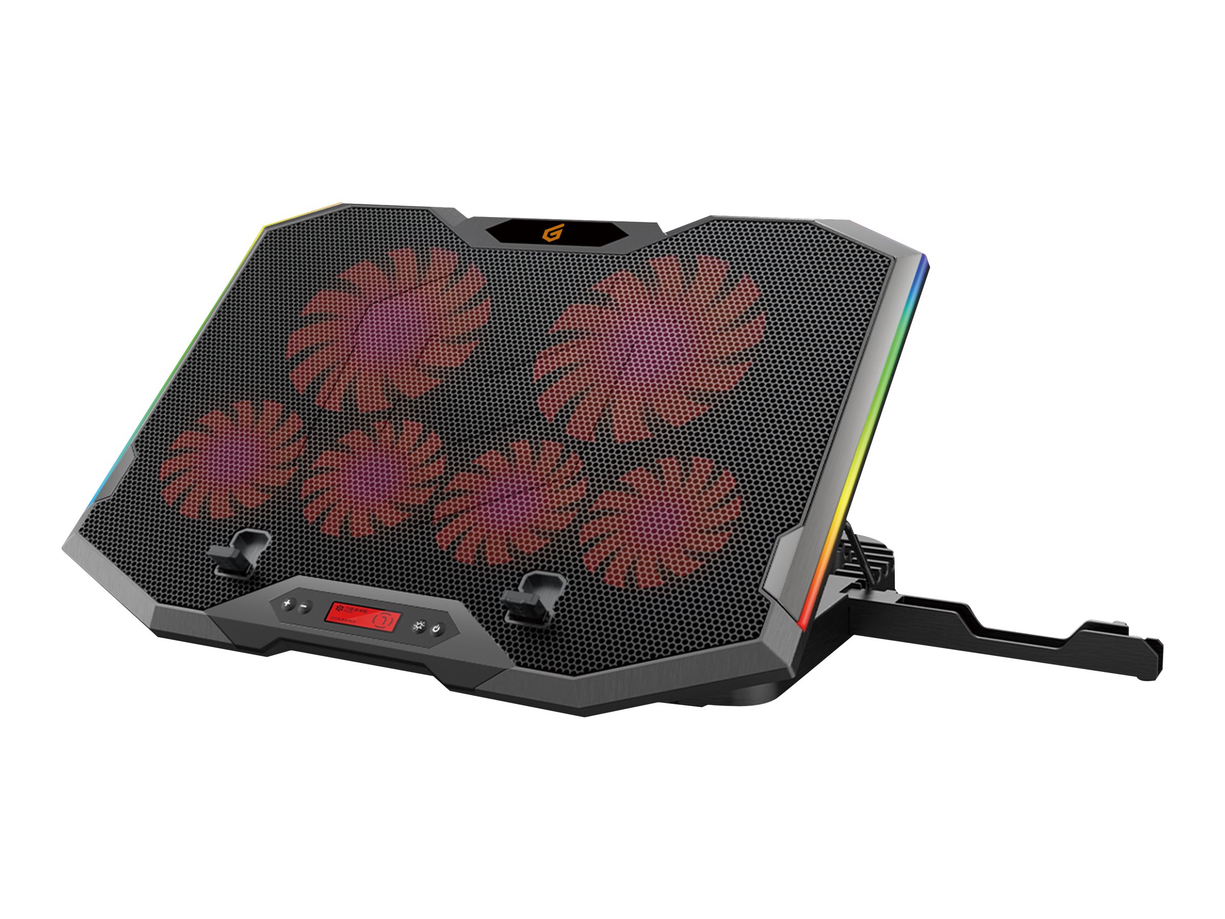 Conceptronic ERGO Gaming - Blæser til notebook - med smartphonestander, 2-port USB 2.0 hub - 17 - 100 mm/70 mm - sort