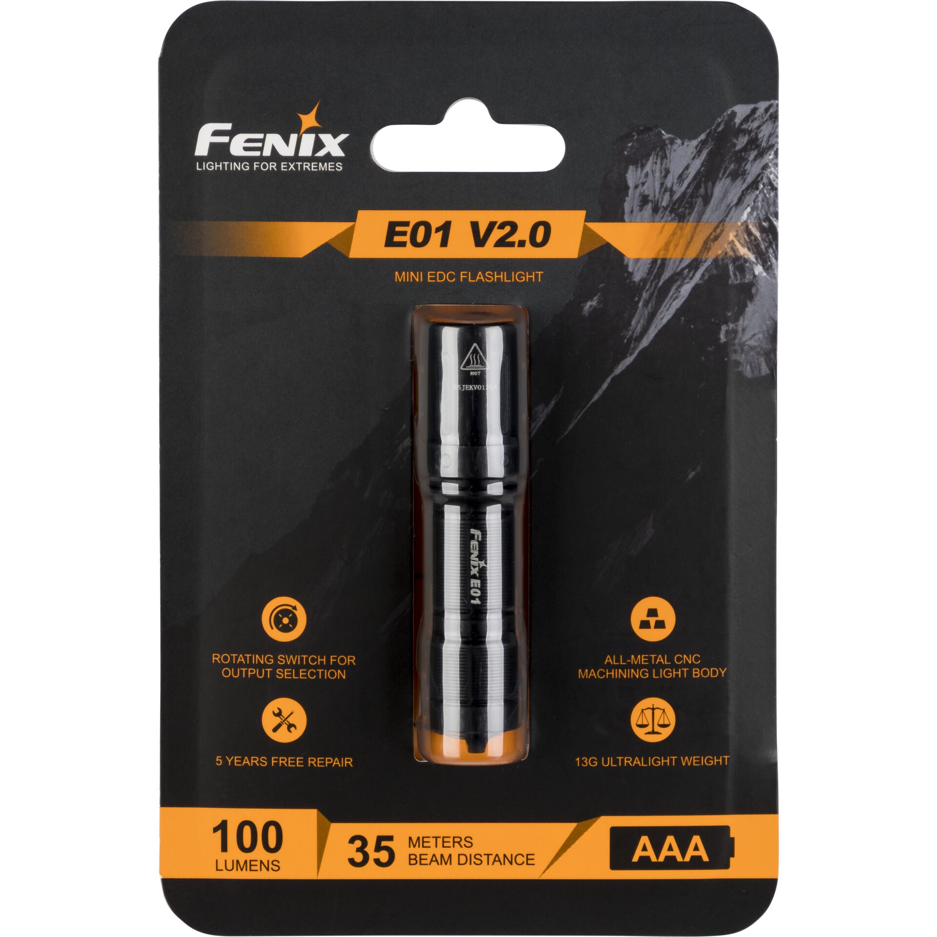 Fenix Light E01v2.0 100lm (black) - Lommelygte