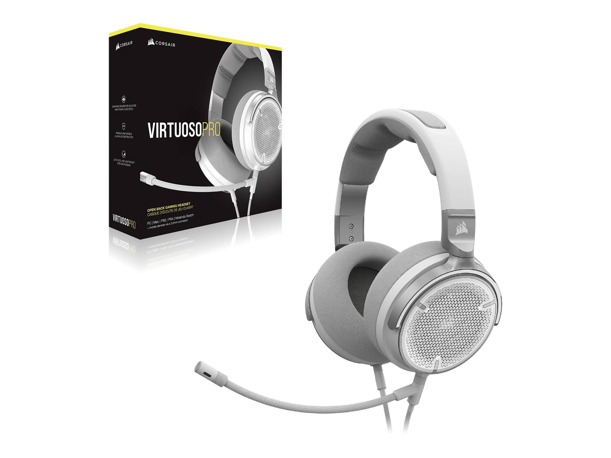 Corsair Virtuoso Pro - Wired Open Back Streaming/Gaming Headset - White