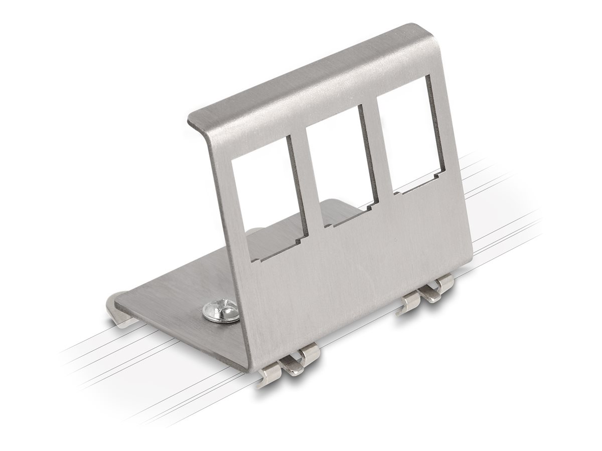 DeLOCK Monteringsadapter til kilestensjackstik DIN-skinne Sølv
