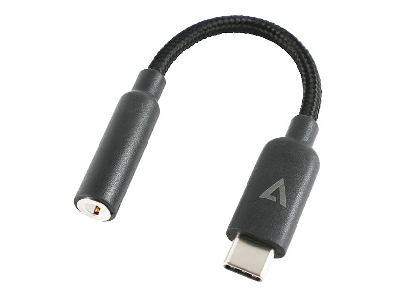 V7 USB-C til hovedtelefon jackstikadapter Sort