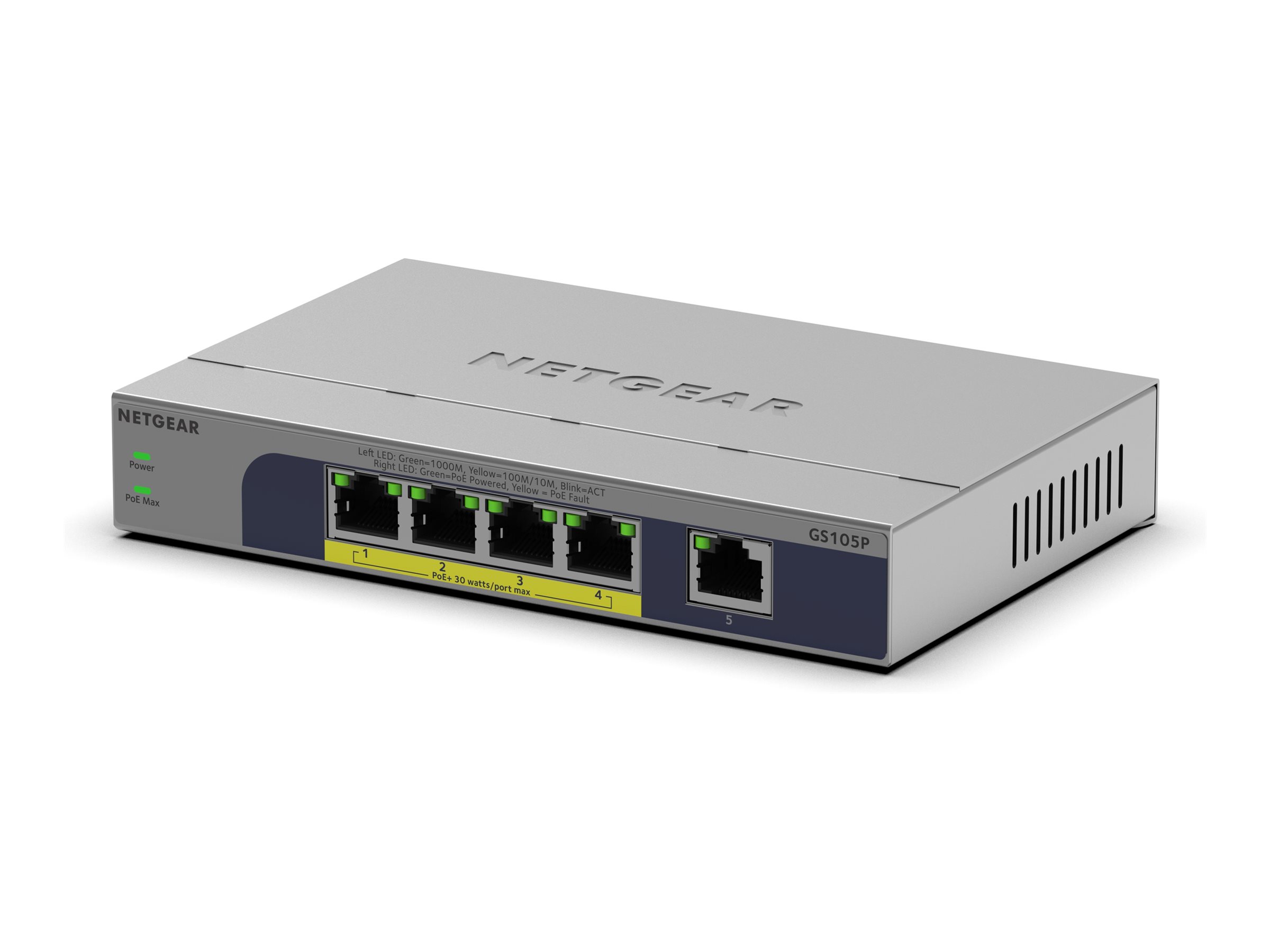 NETGEAR GS105P Switch 5-porte Gigabit Ethernet PoE+