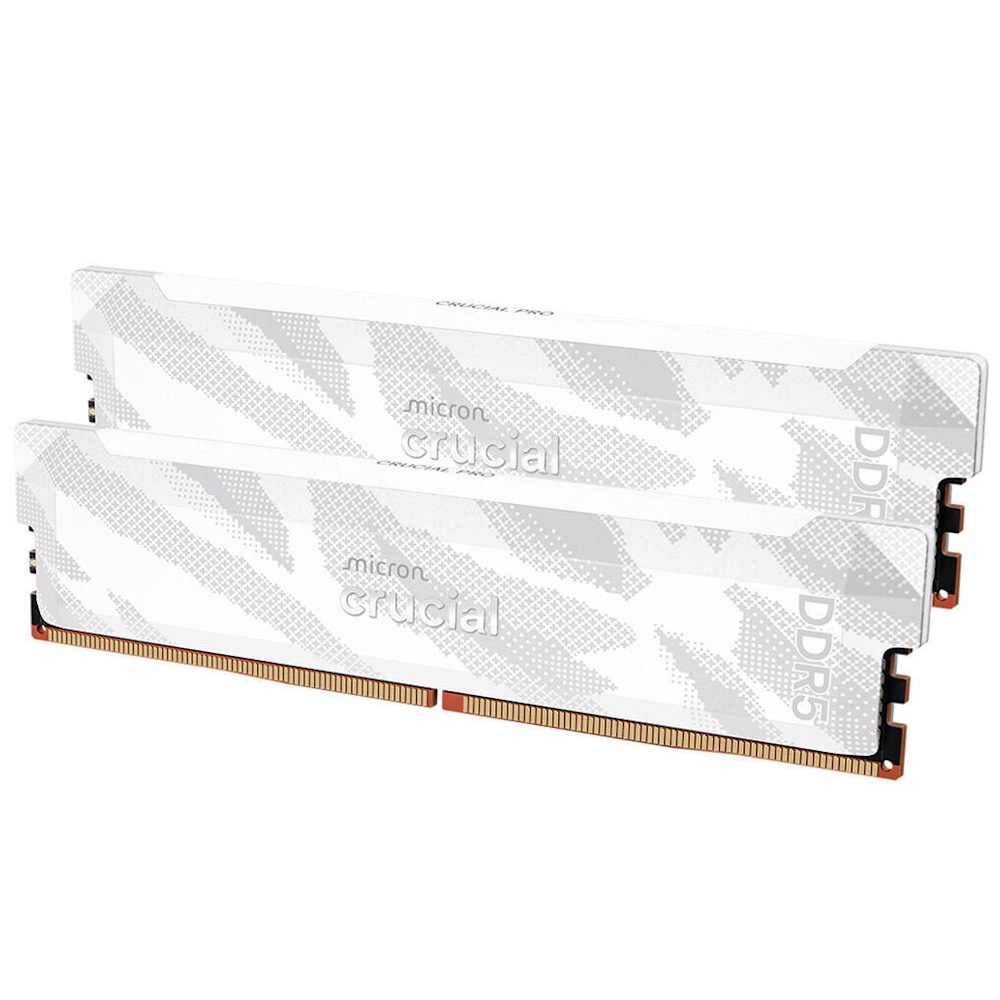 Crucial Pro OC - DDR5 - sæt - 32 GB: 2 x 16 GB - DIMM 288-PIN - 6400 MT/s / PC5-51200 - CL32 - 1.35 V - ikke bufferet - sne fanc hvid
