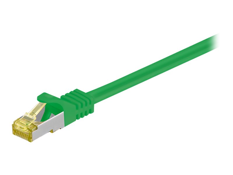 Goobay RJ45 netværkskabel S/FTP (PiMF), 500 MHz, med CAT 7 råkabel, grøn, 10 m LSZH halogenfri kabelkappe, kobber, RJ45-hanstik (CAT 6A)