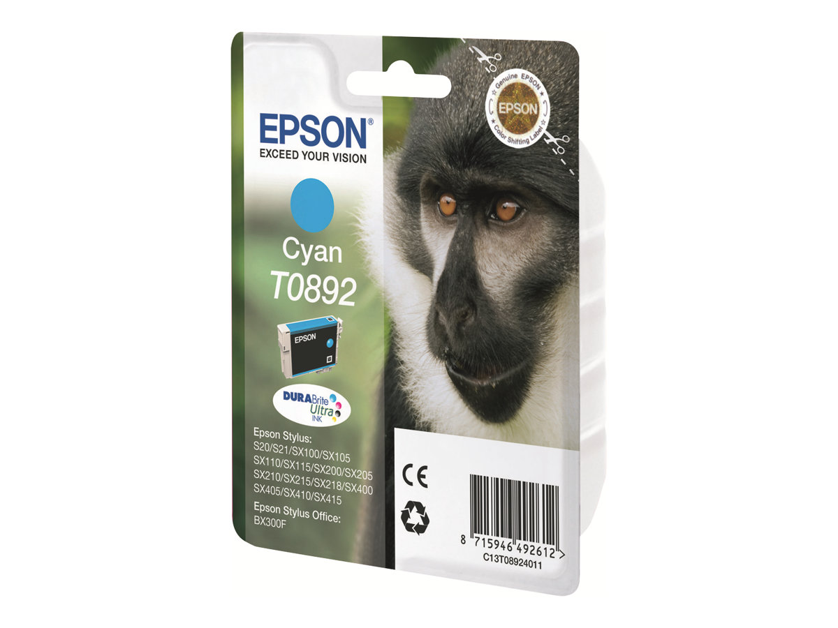Epson Epson T0892 Blækpatron Cyan T0892 Modsvarer: N/A