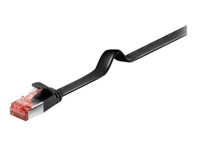 Goobay Flad netværkskabel CAT 6, U/FTP, sort kobberleder (CU), 3 m
