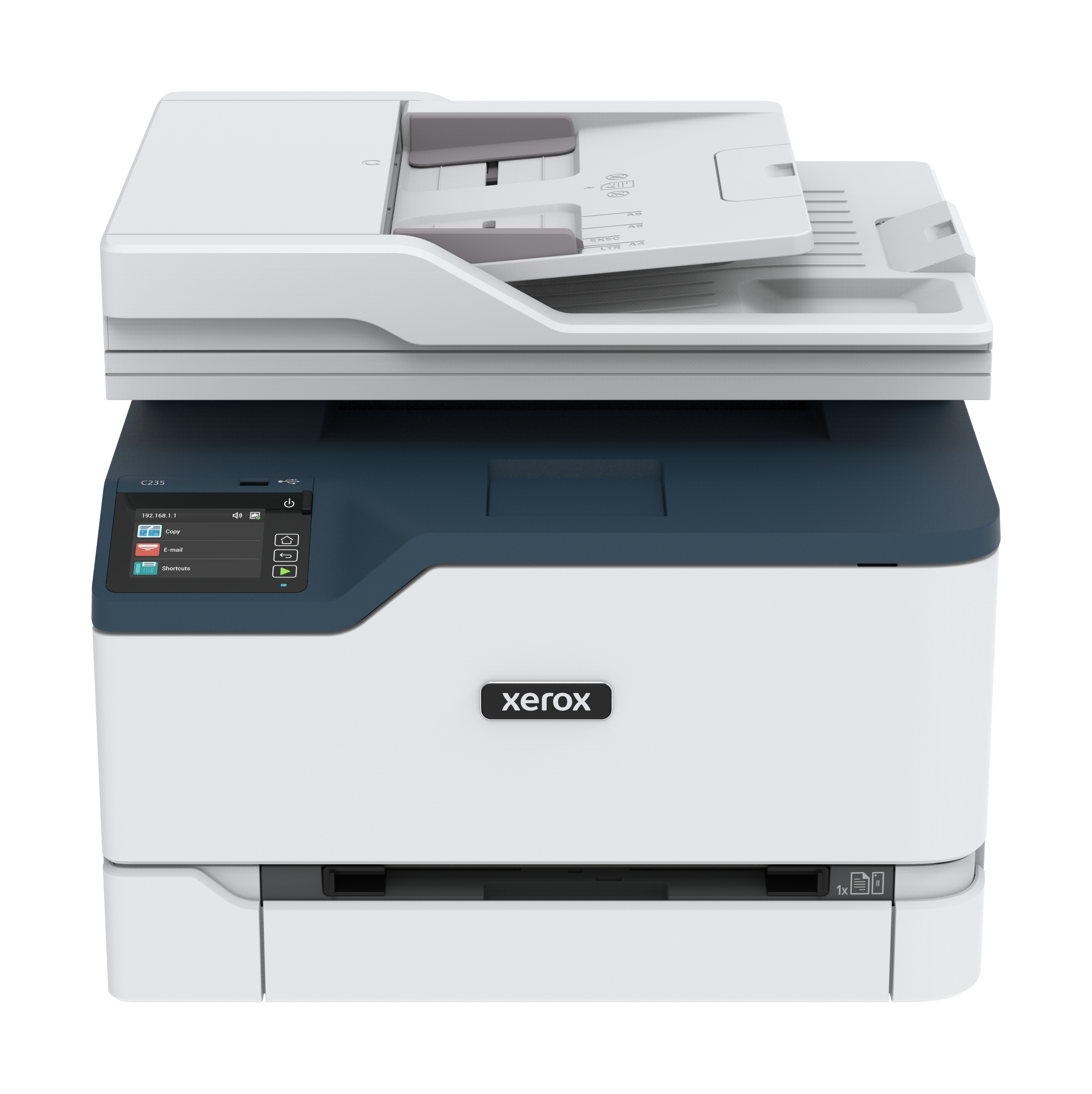 Xerox C235 - Multifunktionsprinter - farve - laser - Legal (216 x 356 mm) (original) - A4/Legal (medie) - op til 22 spm (udskriver) - 250 ark - 33.6 Kbps - USB 2.0, LAN, Wi-Fi(n), USB 2.0 vært - Green World Alliance returneringsprogram