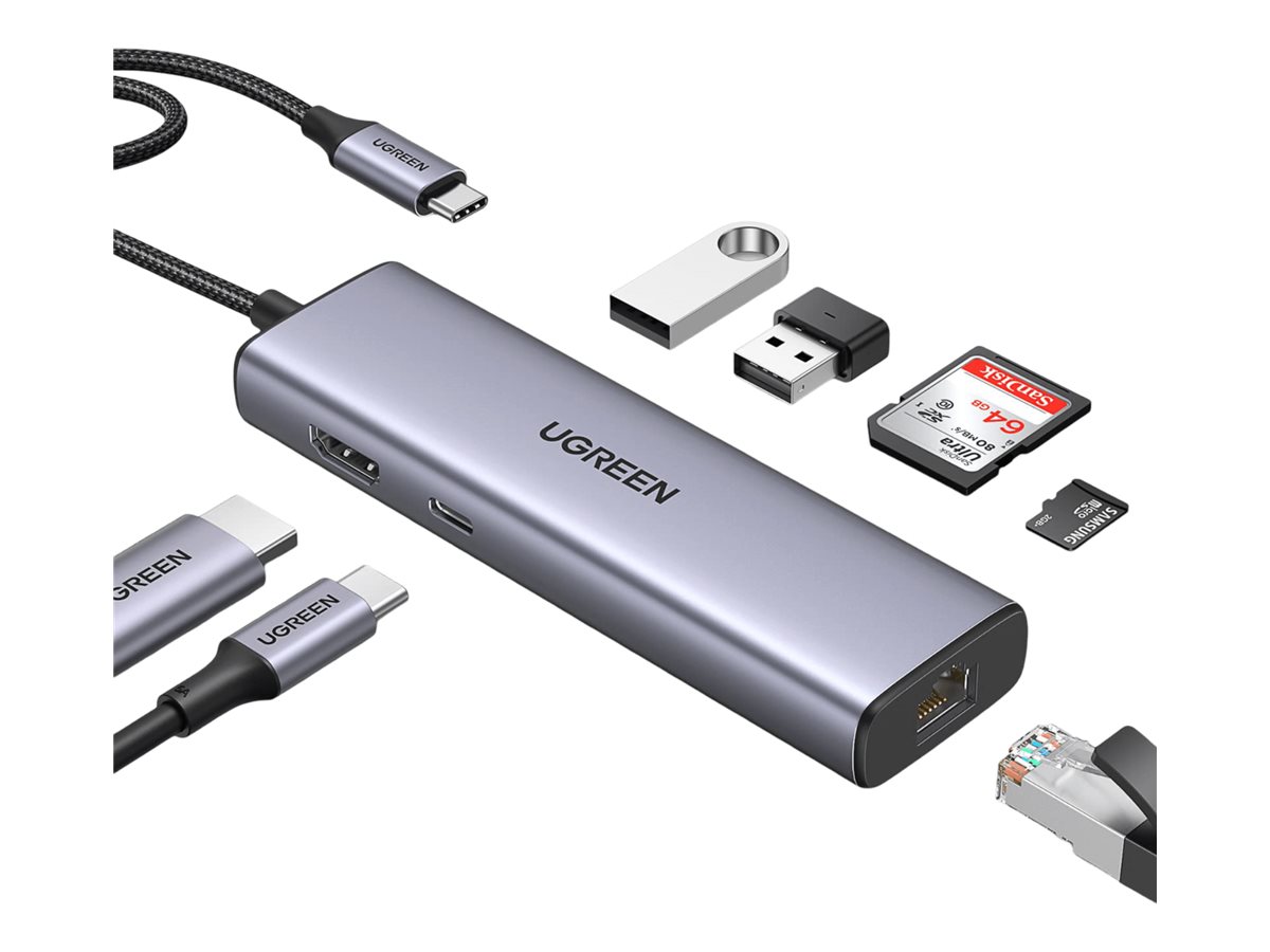UGREEN 7-in-1 USB-C Hub - HDMI - Gray