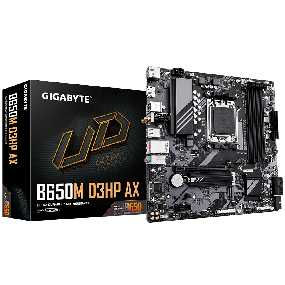 GIGABYTE B650M D3HP AX Bundkort - AMD B650 - AMD AM5 socket - DDR5 RAM - Micro-ATX