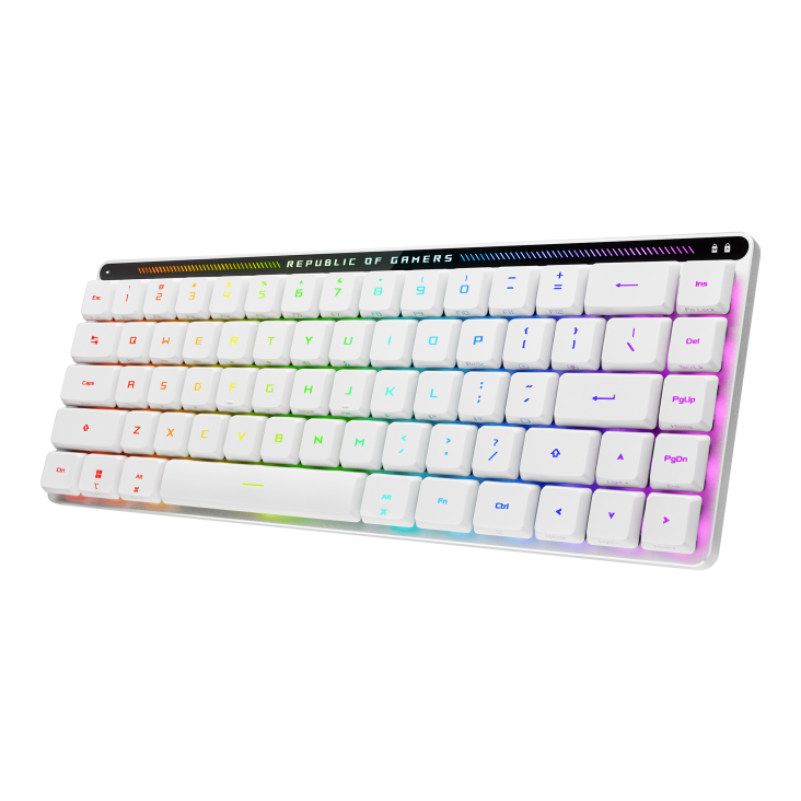 Tastatur til gaming ASUS ROG Falchion RX Low Profile - USB/RF/Bluetooth - QWERTZ - Hvid