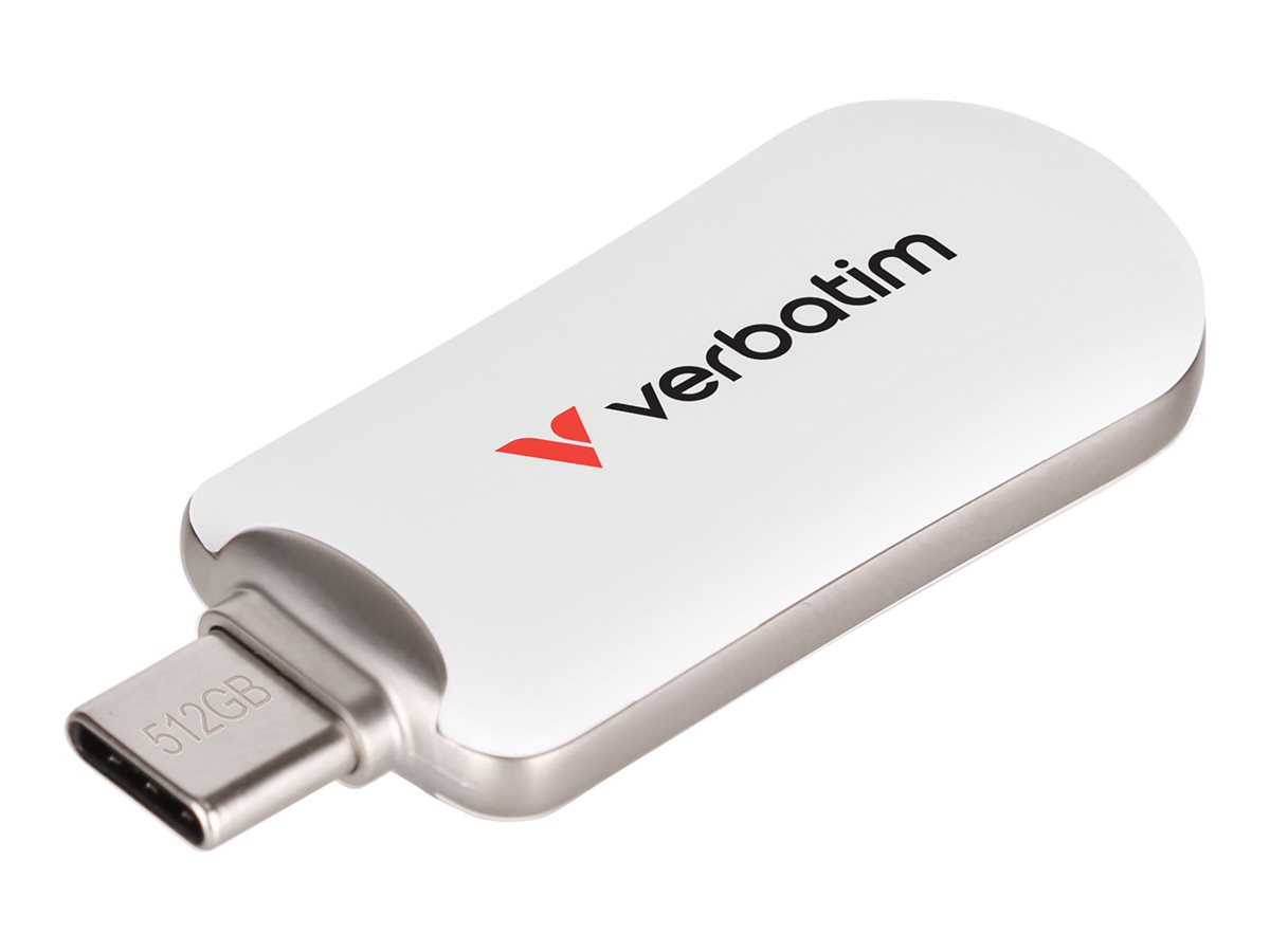 Verbatim Plectra - USB flashdrive - 512 GB - USB 3.2 Gen 1 / USB-C - hvid