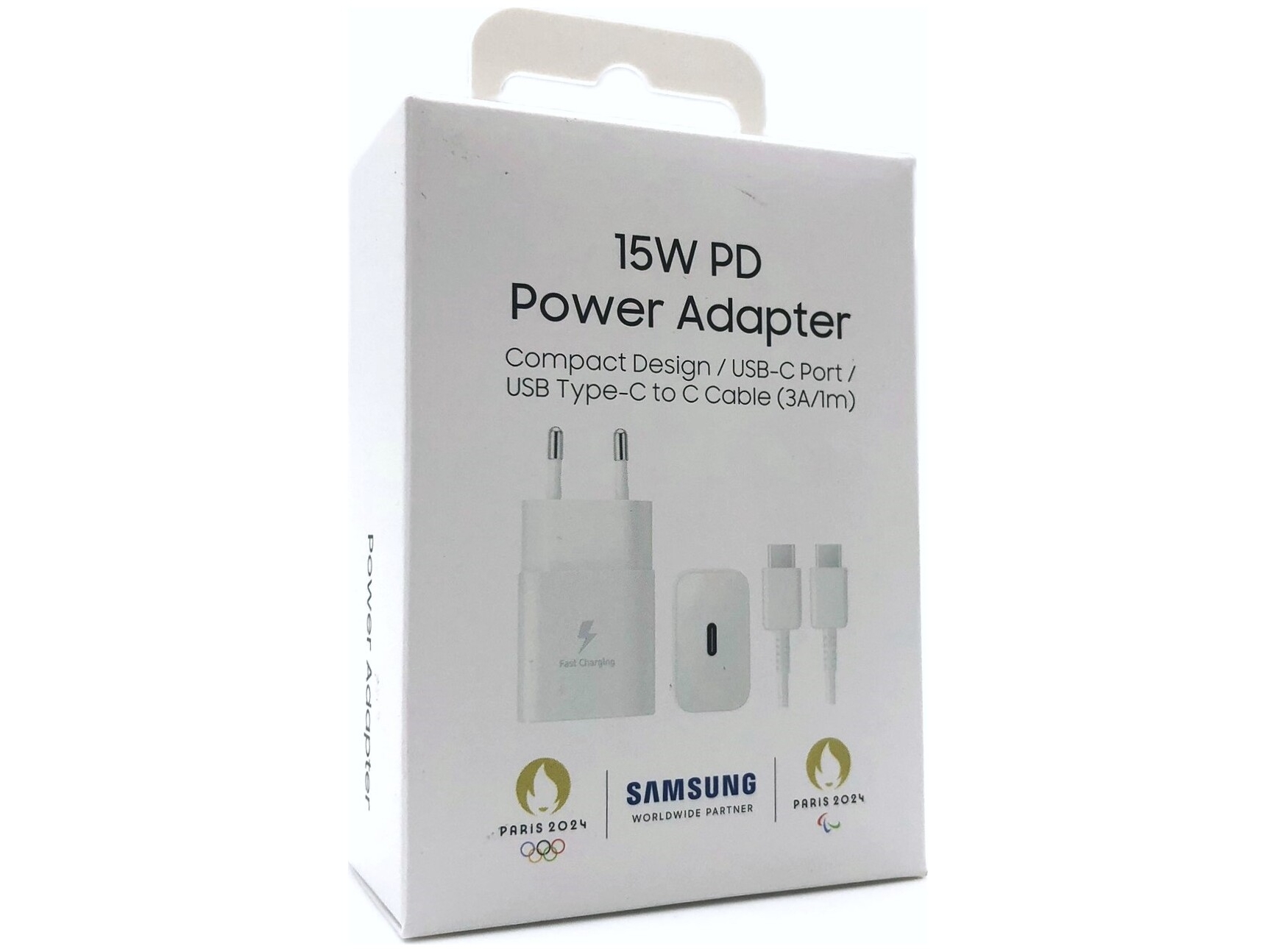 Samsung EP-T1510X USB-C 15W vægoplader + 3A USB-C-kabel, hvid