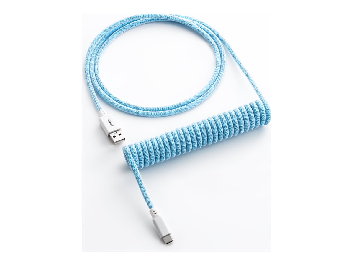 CableMod Classic Coiled Keyboard Cable USB-C to USB Type A, Blueberry Cheesecake - 150cm USB Kabler - GEEKD.dk