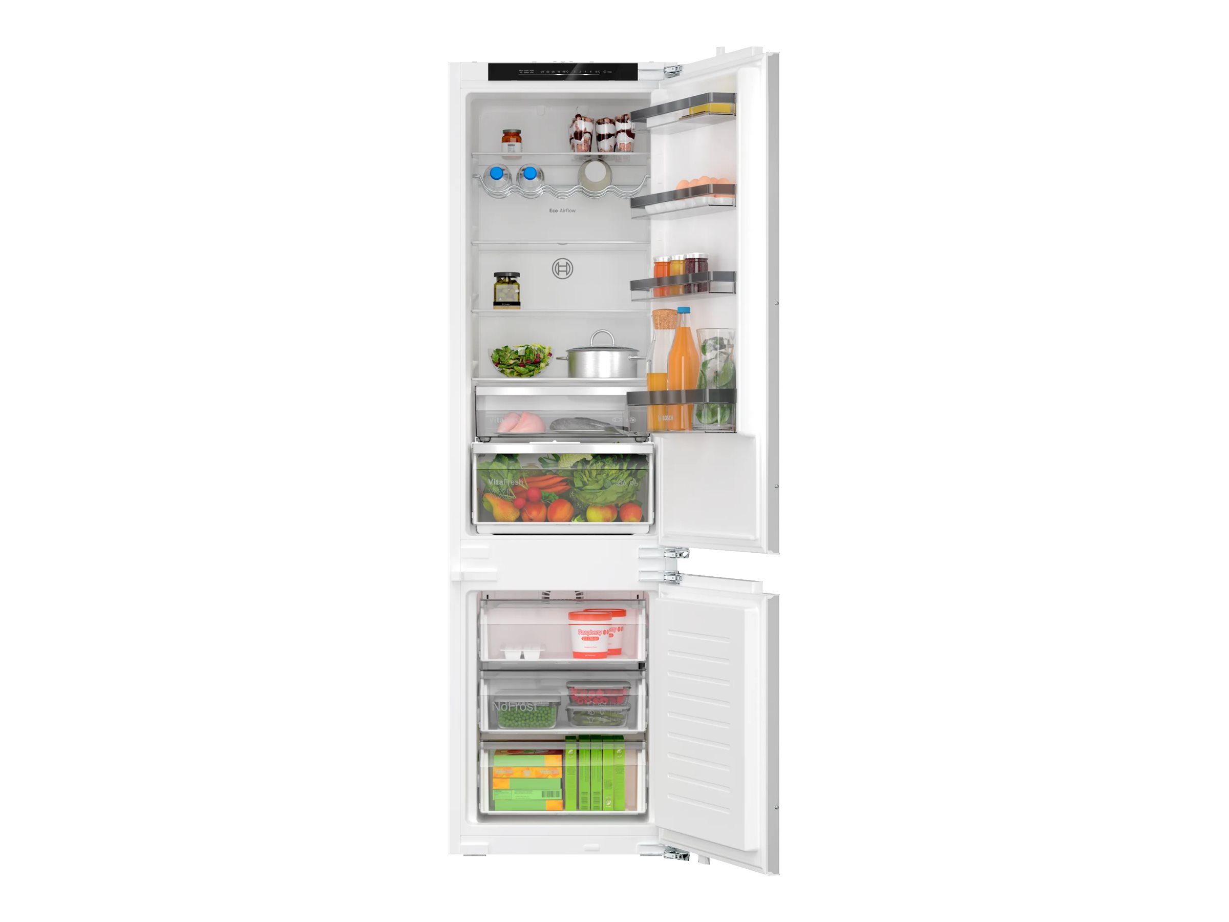 Bosch Serie | 4 KIN96VFD0 - Køleskab/fryser - bund-fryser - til indbygning - niche - bredde: 56 cm - dybde: 55 cm - højde: 194 cm - 290 liter - Klasse D