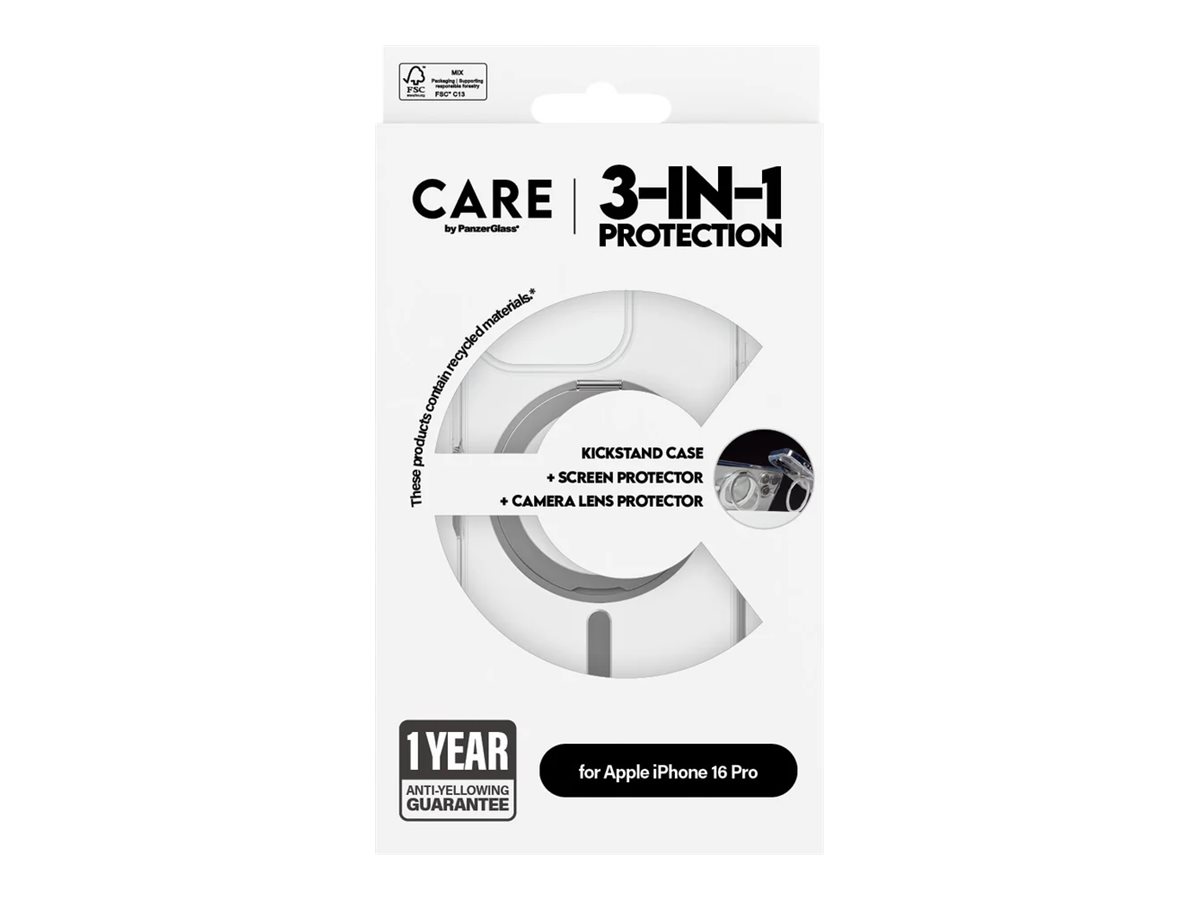 CARE by PanzerGlass - 3-i-1-beskyttelsespakke - MagSafe-kompatibel - iPhone 16 Pro