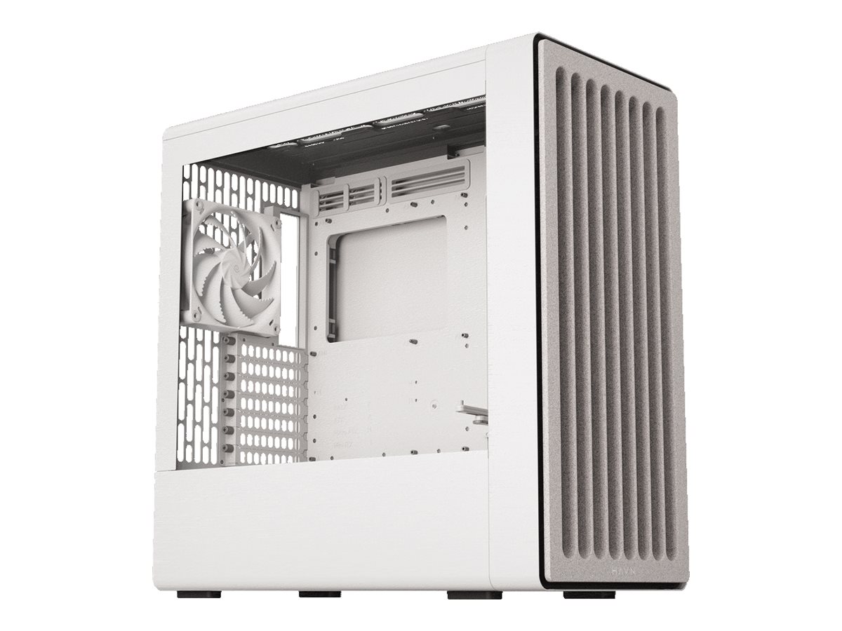 HAVN BF 360 Flow - hvid Mid Tower kabinet med præinstallerede high-performance fans - GEEKD.dk
