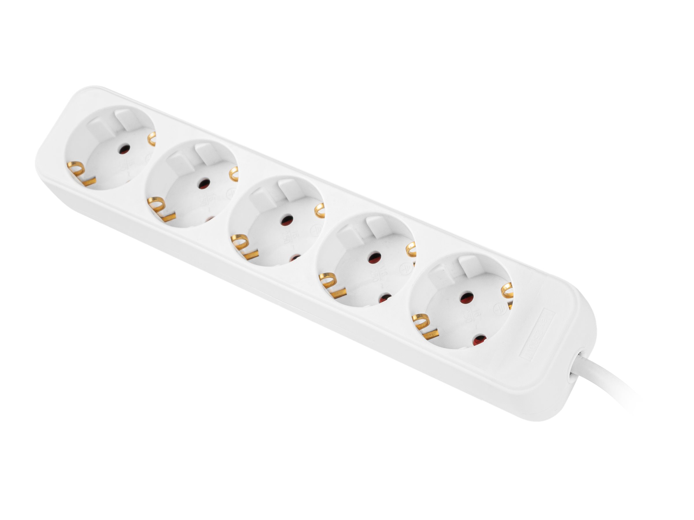 Lanberg Stikdåse 5-stik 10A Hvid 3m