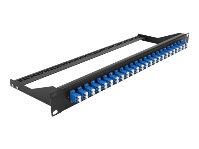 Delock - Patchpanel - rackmonterbart - LC Duplex SM X 24 - sort, blå - 1U - 19
