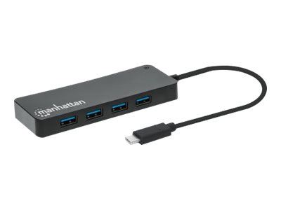 Manhattan USB-C Dock/Hub, Ports (x7): USB-A (x7), 5 Gbps (USB 3.2 Gen1 aka USB 3.0), External Power Supply Not Needed, Cable 15cm, SuperSpeed USB,