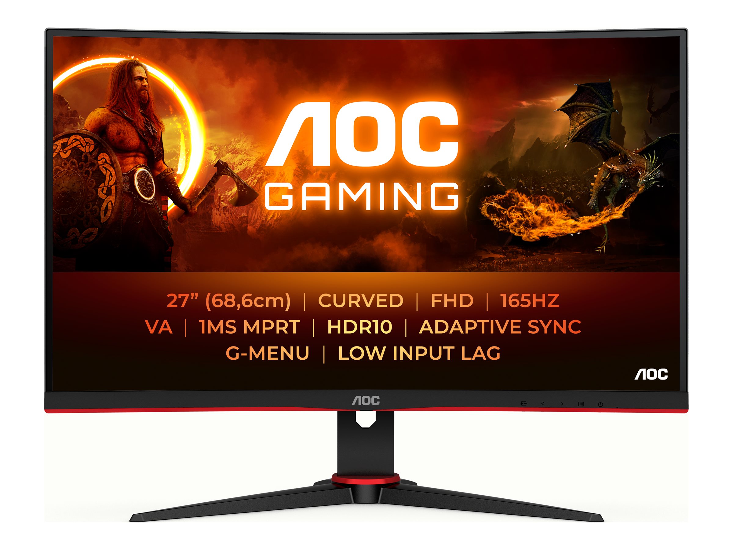 AOC Gaming C27G2E/BK 27" 1920 x 1080 (Full HD) VGA (HD-15) HDMI DisplayPort 165Hz