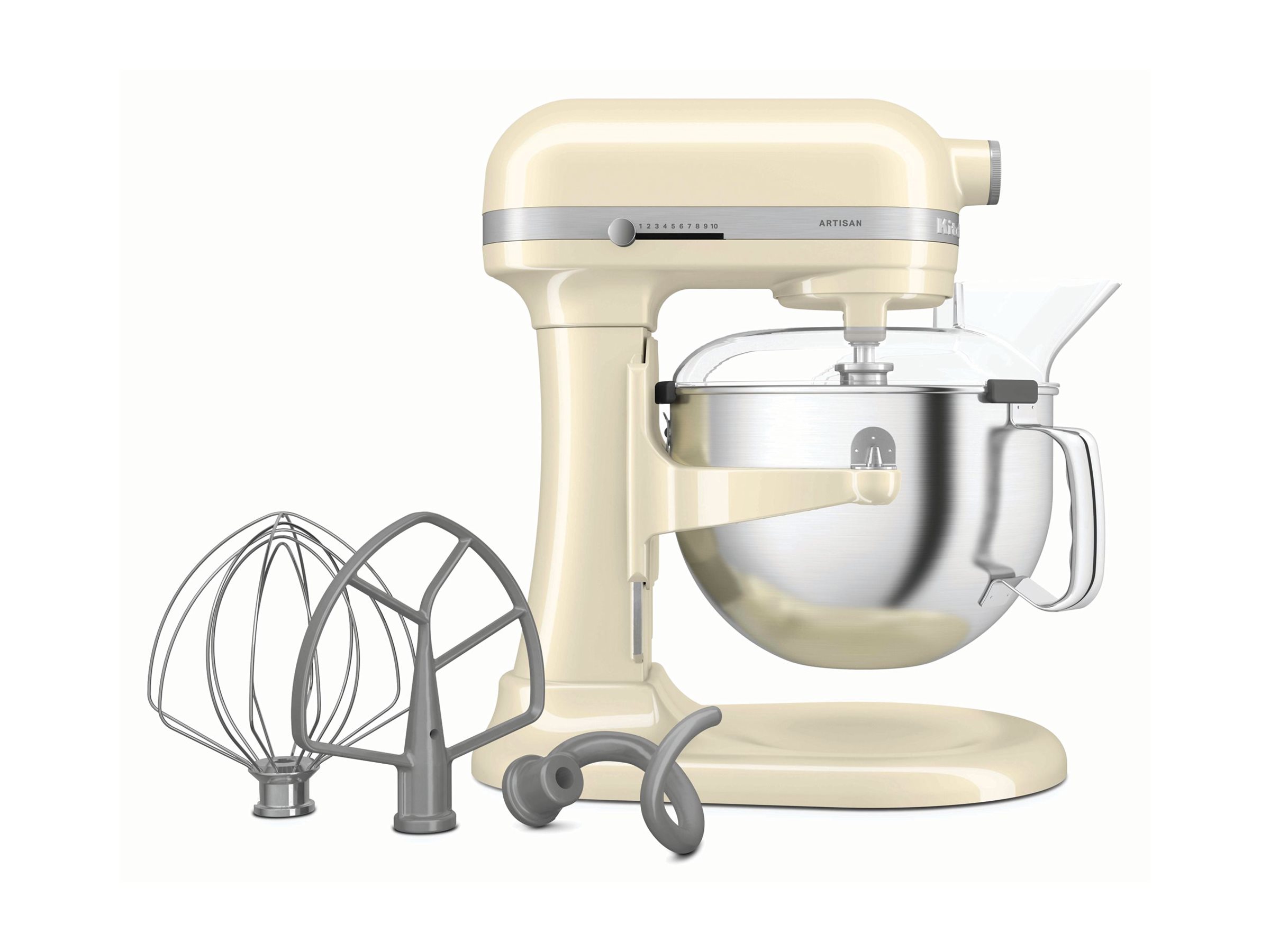 KitchenAid 5KSM60SPXEAC Køkkenmaskine 5,6l 375W Cremefarvet, Grå, Rustfrit stål