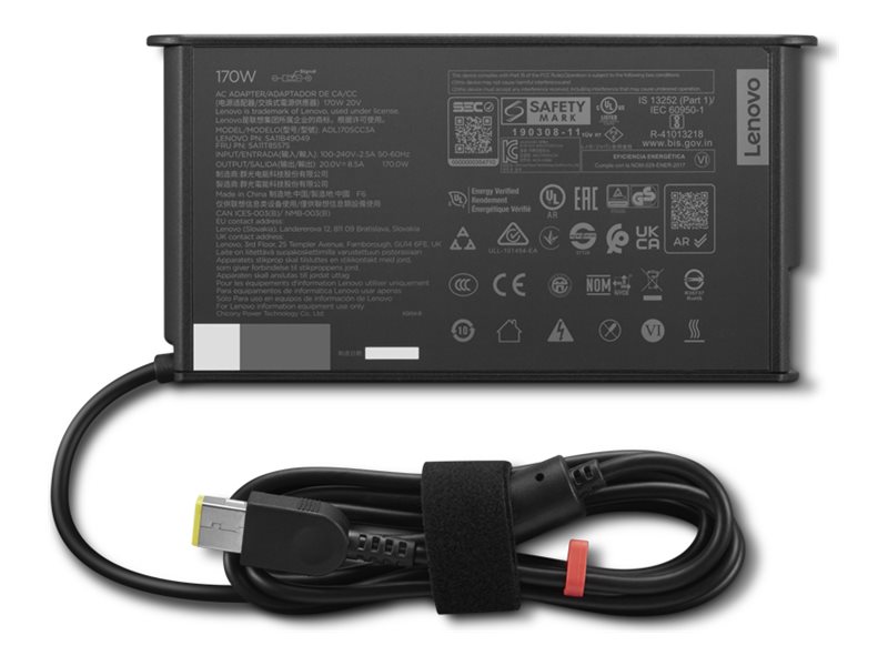 Lenovo ThinkStation - power adapter - slim slim tip - 170 Watt