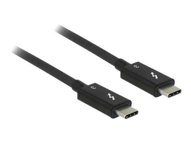 Delock Thunderbolt 3 cable, 40Gbps, 0.5m, E-marker, 100W, black