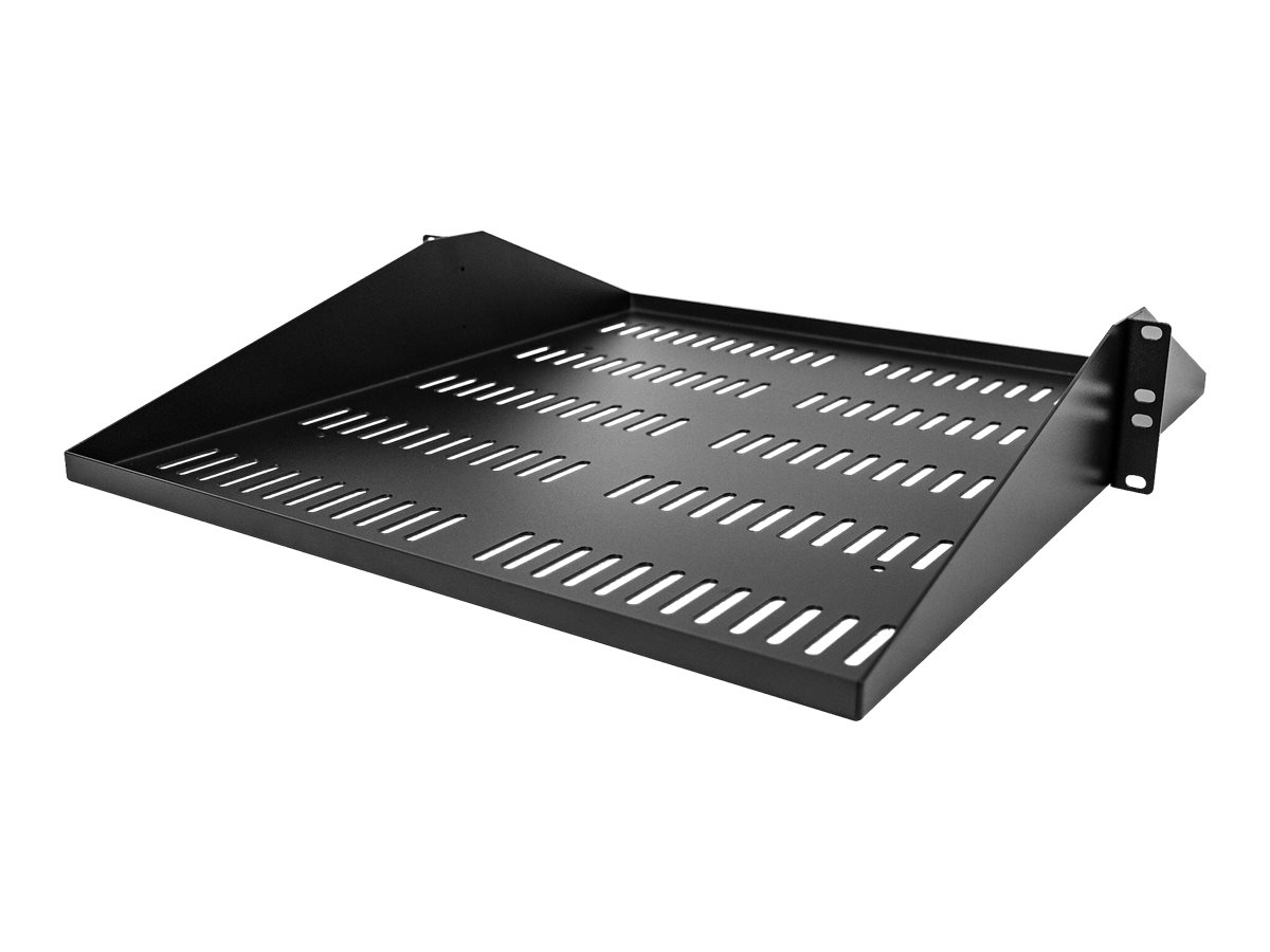 StarTech.com 2U Vented Server Rack Cabinet Shelf, 20in Deep Fixed Cantilever Tray, Rackmount Shelf for 19" AV/Data/Network Equipment Enclosure w/ Cage