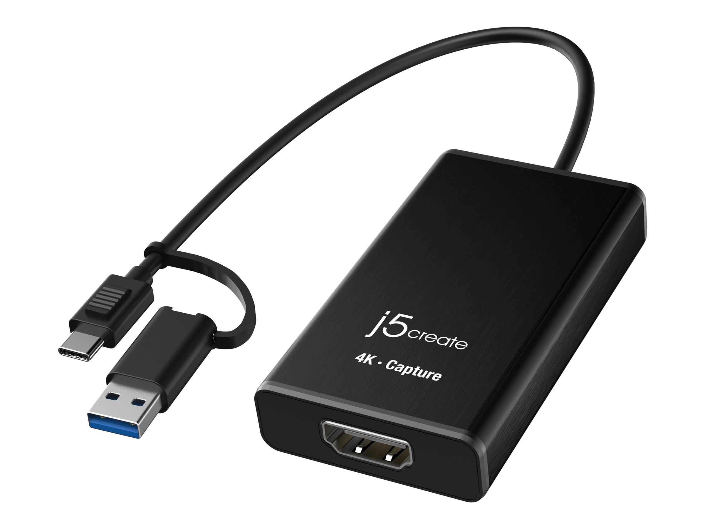 j5create JVA11 - Videooptagelsesadapter - USB-C 3.2 Gen 1, USB 3.2 Gen 1 - sort