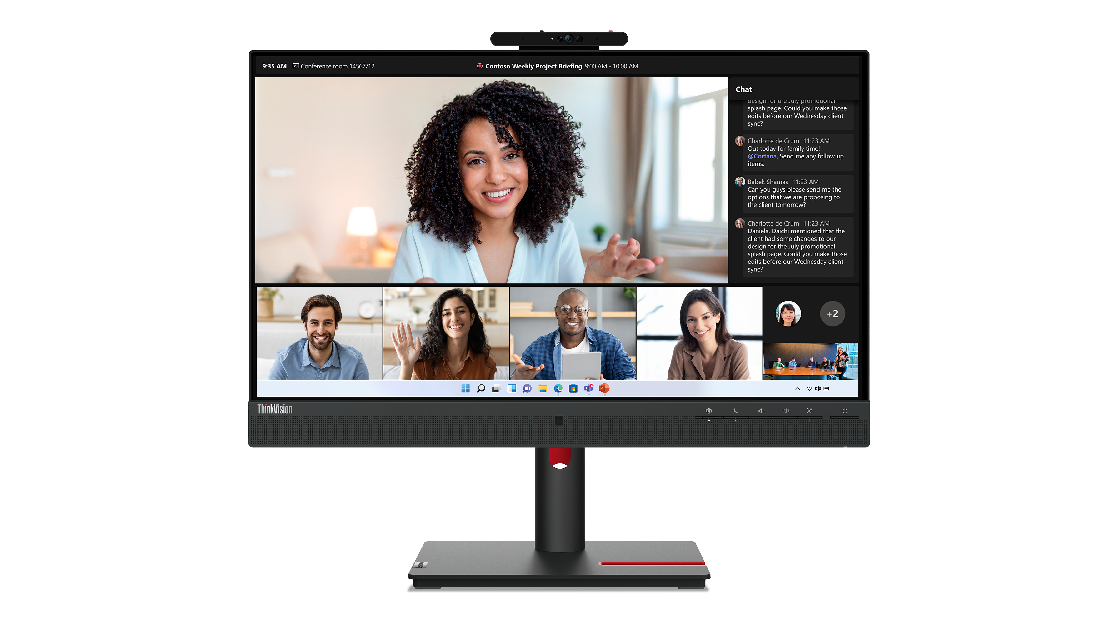 Lenovo ThinkVision T24mv-30 24 1920 x 1080 (Full HD) HDMI DisplayPort USB-C Pivot Skærm - GEEKD.dk