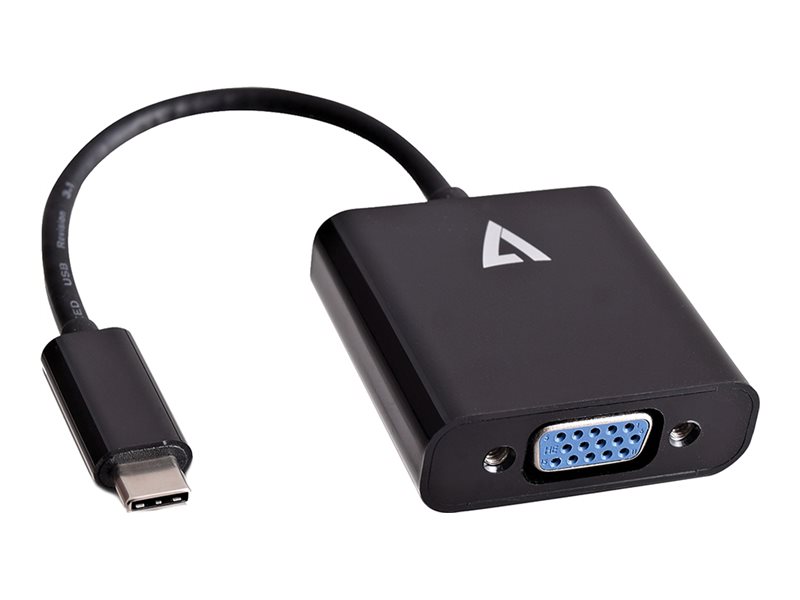 V7 - Ekstern videoadapter - USB-C - VGA - sort