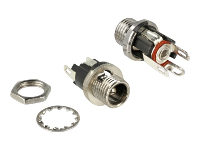 Delock Strøm-konnektor Sort Sølv