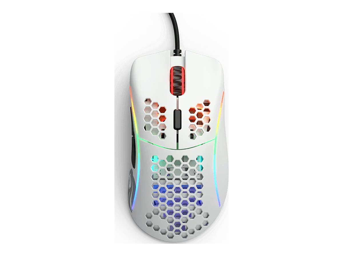 Glorious Model D - Matte White - Gaming Mus - Optisk - 6 knapper - Hvid med RGB-LED lys