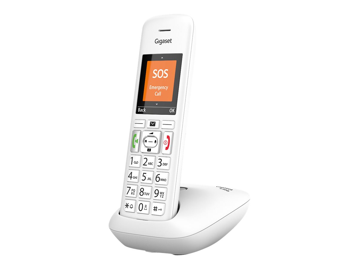 Gigaset E390 trådløs Analog/DECT fastnettelefon – Hvid med opkalds-ID