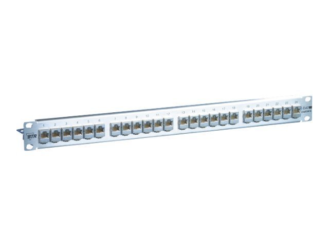 Metz CONNECT 19" modulholder, 1U, 24 porte - rustfrit stål, ubestykket