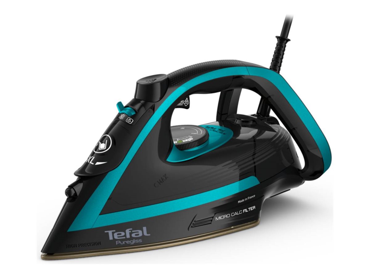 Tefal Dampstrygejern Puregliss FV8066E0 - steam iron - sole plate: Durilium AirGlide Autoclean