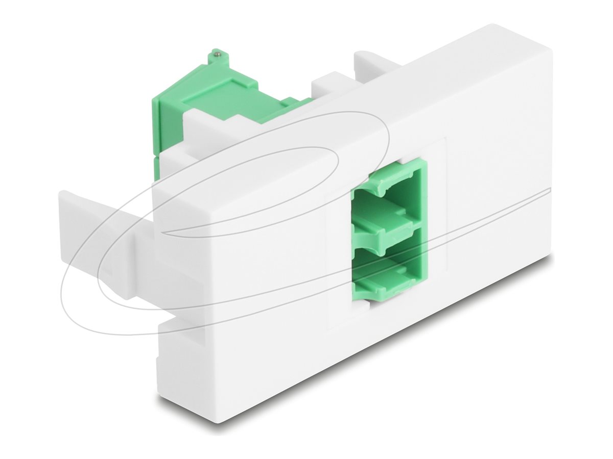 Delock Easy 45 - klik i-modul - med laserbeskyttelse flip indeni - 1 gang - grøn, hvid
