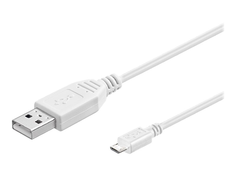 USB 2.0 kabel - A han til Micro B han, Hvid (0,6m)