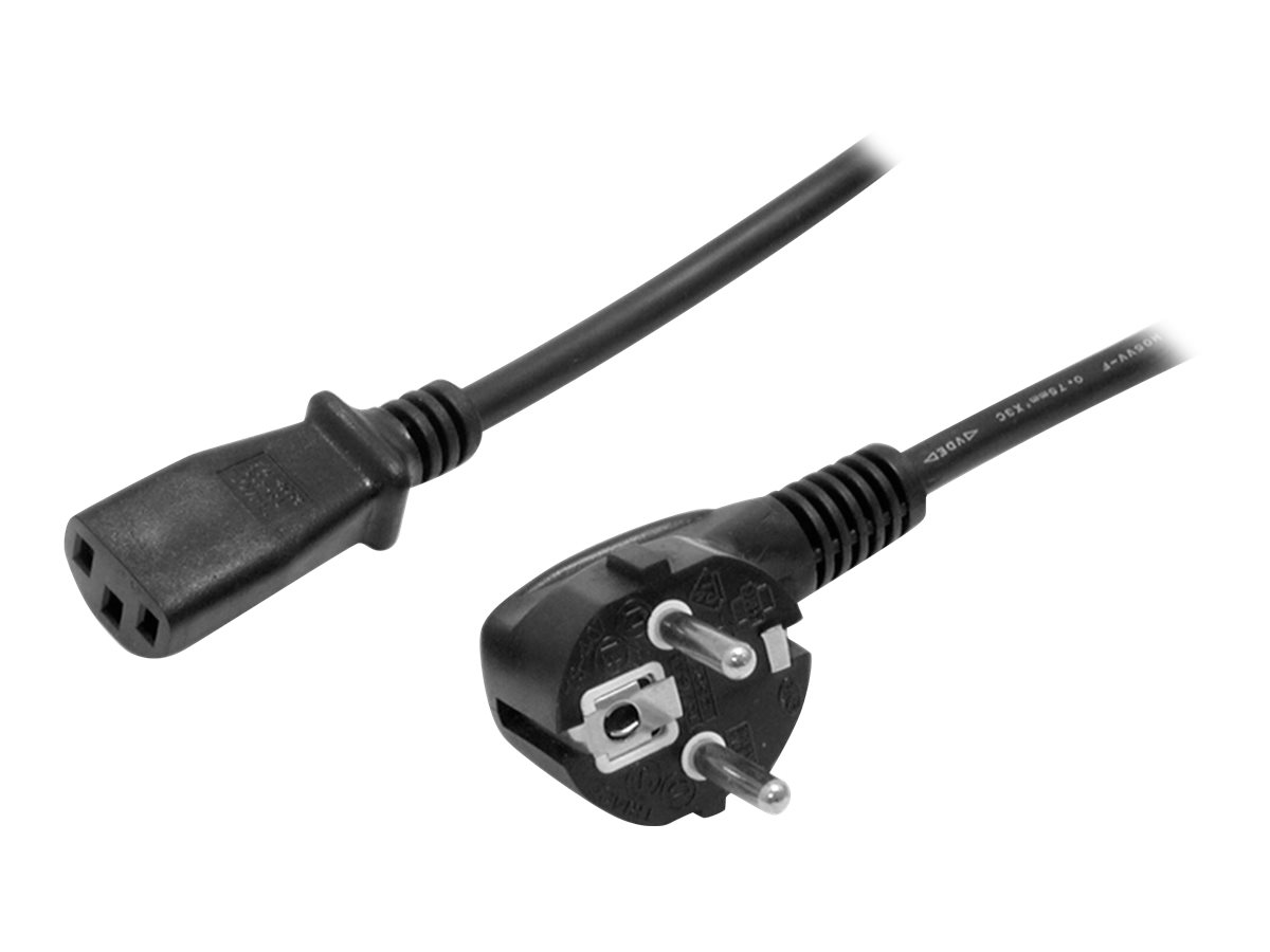 StarTech.com 2m (6ft) Computer Power Cord, 18AWG, EU Schuko to C13 Power Cord, 10A 250V, Black Replacement AC Cord, TV/Monitor Power Cable, Schuko CEE