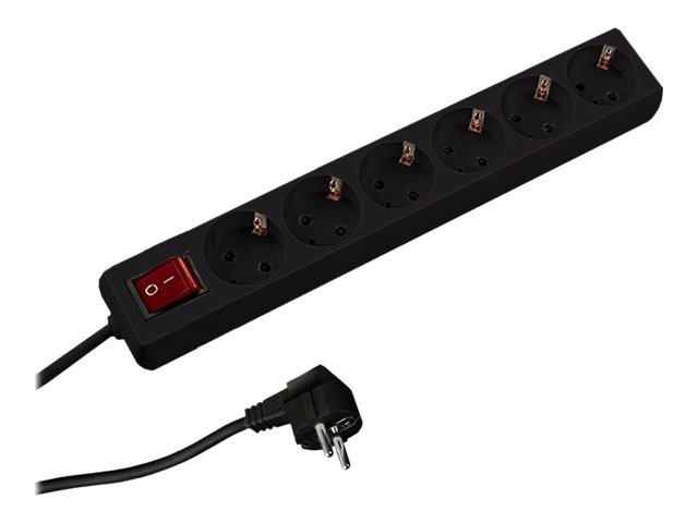 Bachmann SELLY - Stikdåse - output-stikforbindelser: 6 (6 x strøm) - 1.5 m ledning - sort