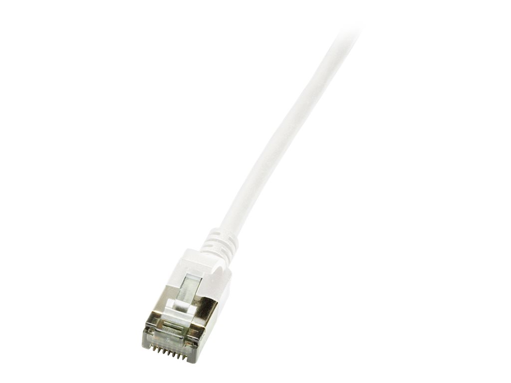 LogiLink Ultraflex SlimLine - Patchkabel - RJ-45 (han) til RJ-45 (han) - 1 m - 3.8 mm - shielded PIMF - CAT 6a - booted, halogenfri, formet - hvid, RAL 9010