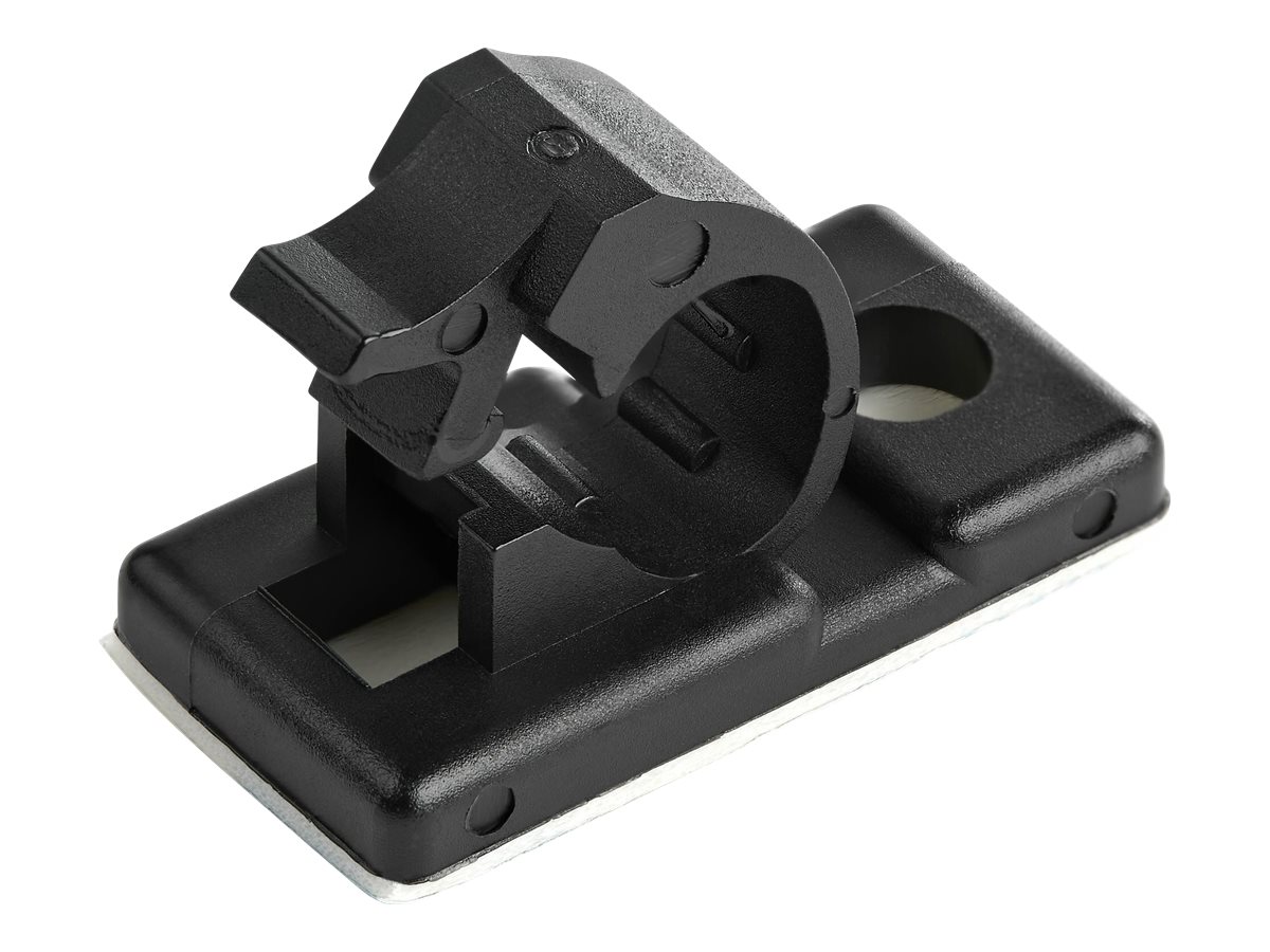 StarTech.com 100 Adhesive Cable Management Clips Black, Network/Ethernet/Office Desk/Computer Cord Organizer, Sticky Cable/Wire Holders, Nylon Self billede