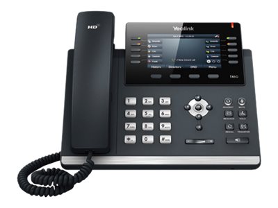 Yealink SIP-T46U - VoIP-telefon med opkalds-ID - 3-vejs opkaldskapacitet - SIP, SIP v2 - 16 linjer - klassisk grå
