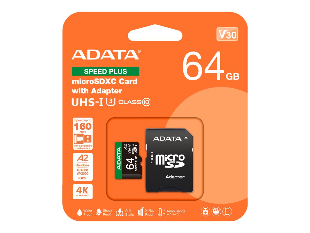 ADATA SPEED PLUS SDXC UHS-I Memory Card 64GB 160MB/s