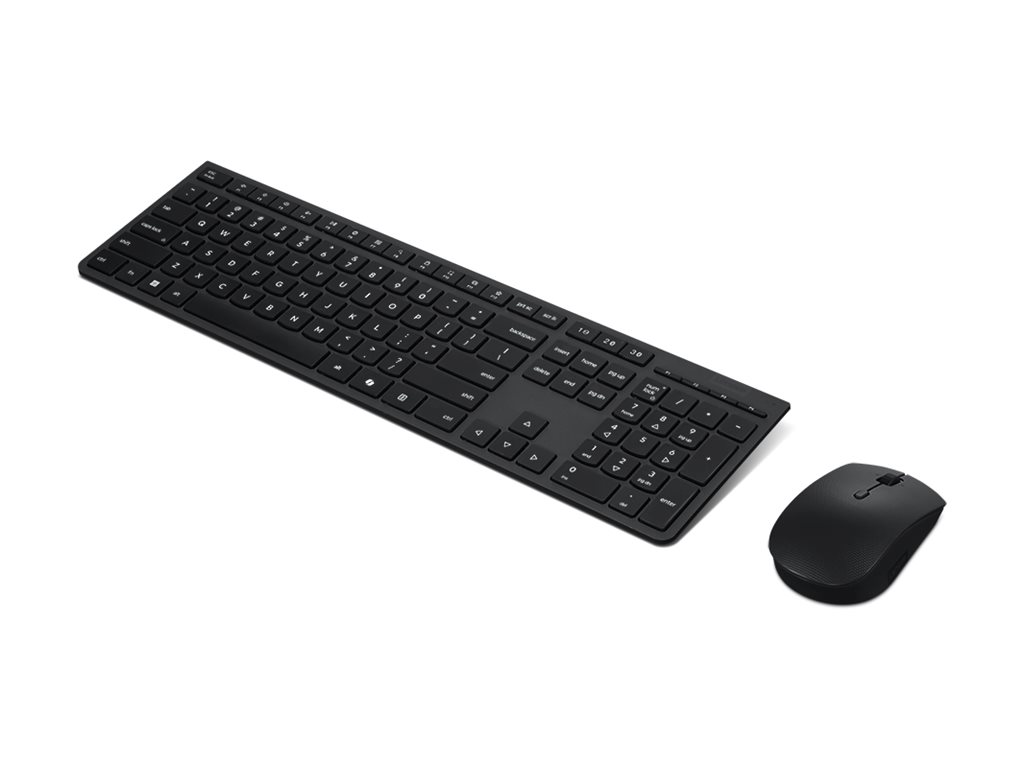 Lenovo Professional - keyboard and mouse set full size - QWERTY - Swedish/Finnish - grey Input Device - Tastatur & Mus sæt - Svensk/finsk - Grå