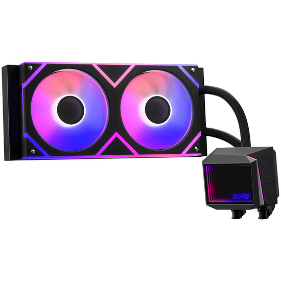 Adata Xpg ŽR. XPG LEVANTE II 240 (2*120 mm ARGB ventiliatorius) juodos spalvos mažmeninę prekybą