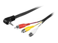 goobay AVK 199-0150 - Video/audiokabel - RCA x 3 han til 4-pæl ministik han - 1.5 m